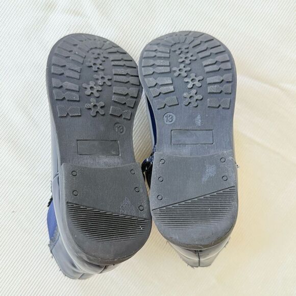 Little Girls Ankle Boots Navy Zip Comfort Shoe Size 13 - Picture 3 of 5